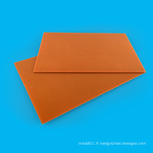 Feuille laminée de papier phénolique noir/orange électrique